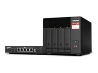 QNAP TS-473A - NAS-server - 4 bays - SATA 6Gb/s - RAID JBOD, 0, 1, 10, 5, 6 - RAM 8 GB - 2.5 Gigabit Ethernet - iSCSI support - med QSW-1105-5T switch TS-473A-SW5T