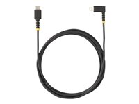 StarTech.com 6ft (2m) Durable USB-C to Lightning Cable - Right-Angled Heavy Duty Aramid Fiber USB Type-C to Lightning Charging/Sync Cord - Apple MFi Certified - Rugged iPhone Lightning Cable - Lightning-kabel - 24 pin USB-C han til Lightning han - 2 m - sort RUSB2CLTMM2MR