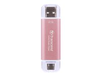 Transcend ESD310P - SSD - 512 GB - ekstern (bærbar) - USB 3.2 Gen 2x1 (USB-C stikforbindelse) - pink TS512GESD310P