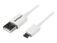 StarTech.com 3.3 ft. (1 m) USB to Micro USB Cable - USB 2.0 A to Micro B - White - Micro USB Cable (USBPAUB1MW) - USB-kabel - Micro-USB Type B (han) til USB (han) - USB 2.0 - 1 m - formet - hvid - for P/N: USBEXTPAA1MW, USBEXTPAA2MW, USBEXTPAA3MW, USBPAUB2MW, USBPAUB50CMW USBPAUB1MW