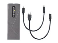 StarTech.com USB-C 10Gbps to M.2 NVMe or M.2 SATA SSD Enclosure, Tool-free M.2 PCIe/SATA NGFF SSD Enclosure, Portable Aluminum Case, USB Type-C & USB-A Host Cables, For 2230/2242/2260/2280 - Works w/ Thunderbolt 3 (M2-USB-C-NVME-SATA) - Lagringspakning - M.2 - M.2 Card (PCIe NVMe & SATA) - USB-C 3.2 (Gen 2) - space grey M2-USB-C-NVME-SATA