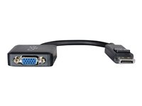 C2G 8in DisplayPort to VGA Adapter - DP to VGA Adapter Converter - Black - M/F - DisplayPort kabel - DisplayPort (han) til HD-15 (VGA) (hun) - 20.32 cm - haspet - sort 54323