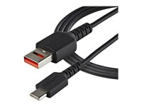 StarTech.com 3ft (1m) Secure Charging Cable, USB-A to USB-C Data Blocker Charge-Only Cable, No-Data Power-Only Charger Cable for Phone/Tablet, Data Blocking USB Protector Adapter Cable - 5V at 2.4A (12W max) (USBSCHAC1M) - USB-kabel - USB (kun strøm) (han) til USB-C (kun strøm) (han) - 5 V - 2.4 A - 100 cm - passivt, formet - sort USBSCHAC1M