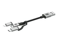 mophie 3-in-1 - Kun opladningskabel - USB han til Lightning, Micro-USB Type B, 24 pin USB-C han - 1 m - sort 409903220
