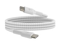 Belkin BoostCharge - USB-kabel - 24 pin USB-C (han) til 24 pin USB-C (han) - 1 m - hvid CAB004BT1MWH