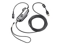 Poly - Kabel til hovedsæt - TAA-kompatibel - Quick Disconnect han til USB 2.0 A han - 30.5 cm - Push-to-talk (PTT) knap 8K6T0AA#AC3