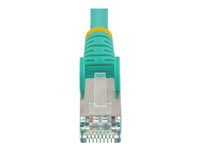 StarTech.com 50cm CAT6a Ethernet Cable - Aqua - Low Smoke Zero Halogen (LSZH) - 10GbE 500MHz 100W PoE++ Snagless RJ-45 w/Strain Reliefs S/FTP Network Patch Cord - Patchkabel - RJ-45 (han) til RJ-45 (han) - 50 cm - S/FTP - CAT 6a - IEEE 802.3bt - knastfri, strenget, formet, halogenfri - akvamarin NLAQ-50C-CAT6A-PATCH