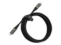 OtterBox Premium - USB-kabel - 24 pin USB-C (han) til 24 pin USB-C (han) - USB 2.0 - 3 A - 3 m - Power Delivery support - glamoursort 78-52679