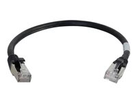 C2G Cat6a Booted Shielded (STP) Network Patch Cable - Patchkabel - RJ-45 (han) til RJ-45 (han) - 2 m - STP - CAT 6a - formet, knastfri, strenget - sort 89917