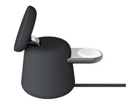 Belkin BoostCharge Pro 2-in-1 - Trådløs opladningsstander - med MagSafe + AC-strømadapter - 15 Watt - Fast Charge - brunsort WIZ020VFH36