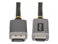 StarTech.com 6ft (2m) DisplayPort to HDMI Adapter Cable, 8K 60Hz, 4K 144Hz, HDR10, DP 1.4 to HDMI 2.1 Active Video Converter, DisplayPort Desktop to HDMI Monitor, M/M - DisplayPort to HDMI Cord (133DISPLAYPORTHDMI21) - Adapterkabel - DisplayPort han til HDMI han - 2 m - space grey - 4K support, 8K support, aktiv 133DISPLAYPORTHDMI21