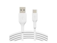 Belkin BoostCharge - USB-kabel - 24 pin USB-C (han) til USB (han) - 1 m - hvid CAB001BT1MWH