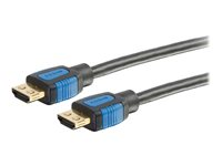C2G 10ft HDMI Cable with Gripping Connectors - High Speed 4K HDMI Cable - 4K 60Hz - M/M - HDMI-kabel med Ethernet - HDMI han til HDMI han - 3.05 m - dobbelt afskærmet - sort - 4K support 29678