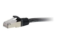 C2G Cat6a Booted Shielded (STP) Network Patch Cable - Patchkabel - RJ-45 (han) til RJ-45 (han) - 30 cm - STP - CAT 6a - formet, knastfri, strenget - sort 89931