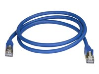 StarTech.com 1m CAT6A Ethernet Cable, 10 Gigabit Shielded Snagless RJ45 100W PoE Patch Cord, CAT 6A 10GbE STP Network Cable w/Strain Relief, Blue, Fluke Tested/UL Certified Wiring/TIA - Category 6A - 26AWG (6ASPAT1MBL) - Patchkabel - RJ-45 (han) til RJ-45 (han) - 1 m - STP - CAT 6a - formet, knastfri - blå 6ASPAT1MBL