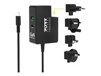 PORT Connect - Strømforsyningsadapter - 100 Watt - 5 A - PD, QC - 3 output-stikforbindelser (USB, 24 pin USB-C) 902103