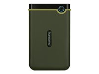 Transcend StoreJet 25M3 Slim - Harddisk - 1 TB - ekstern (bærbar) - 2.5" - USB 3.0 - militærgrøn TS1TSJ25M3G
