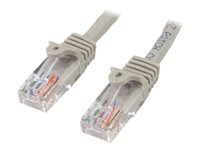 StarTech.com 15m Gray Cat5e / Cat 5 Snagless Patch Cable - Patchkabel - RJ-45 (han) til RJ-45 (han) - 15 m - UTP - CAT 5e - formet, knastfri - grå 45PAT15MGR