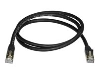 StarTech.com 1m CAT6A Ethernet Cable, 10 Gigabit Shielded Snagless RJ45 100W PoE Patch Cord, CAT 6A 10GbE STP Network Cable w/Strain Relief, Black, Fluke Tested/UL Certified Wiring/TIA - Category 6A - 26AWG (6ASPAT1MBK) - Patchkabel - RJ-45 (han) til RJ-45 (han) - 1 m - STP - CAT 6a - formet, knastfri - sort 6ASPAT1MBK