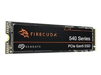 Seagate FireCuda 540 ZP1000GM3A004 - SSD - krypteret - 1 TB - intern - M.2 2280 (dobbeltsidet) - PCI Express 5.0 x4 (NVMe) - Self-Encrypting Drive (SED), TCG Opal Encryption 2.01 - med 3 års Seagate Rescue Data Recovery ZP1000GM3A004