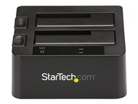 StarTech.com Dual-Bay USB 3.1 to SATA Hard Drive Docking Station, USB 3.1 (10 Gbps) Hard Drive Dock, External 2.53.5 SATA IIIIII, SSDHDD Docking Station, Hot-Swap Hard Drive Bay - Top-Loading - Lagringskontrol - 2.5", 3.5" - USB 3.1 (Gen 2) - sort SDOCK2U313