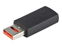 StarTech.com Secure Charging USB Data Blocker Adapter, Male to Female USB-A Charge-Only Adapter, No-Data Charge/Power-Only Adapter for Phone/Tablet, Data Blocking USB Protector Adapter - 5V, 2.4A (12 W) Max (USBSCHAAMF) - USB opladeradapter - USB (kun strøm) (hun) til USB (kun strøm) (han) - 5 V - 2.4 A - passiv - sort USBSCHAAMF