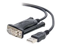 C2G Serial RS232 Adapter Cable - USB / serielkabel - USB (han) til DB-9 (han) - 1.5 m - sort 86887
