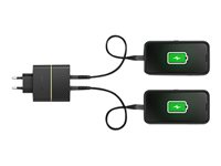 OtterBox Wall Charger - Strømforsyningsadapter - 50 Watt - 3 A - PD 3.0, USB BC 1.2 - 2 output-stikforbindelser (24 pin USB-C) - sort flimmer 78-52724