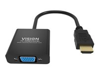 VISION Professional - Videoadapter - HDMI han til HD-15 (VGA) hun - 23 cm - sort - 1080p support TC-HDMIVGA/BL